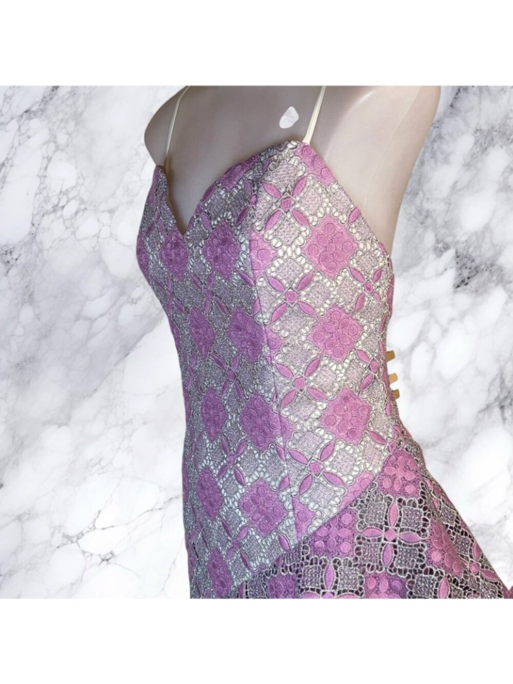 MAJORELLE Oracle Gown in Purple & Silver - Picture 7 of 11